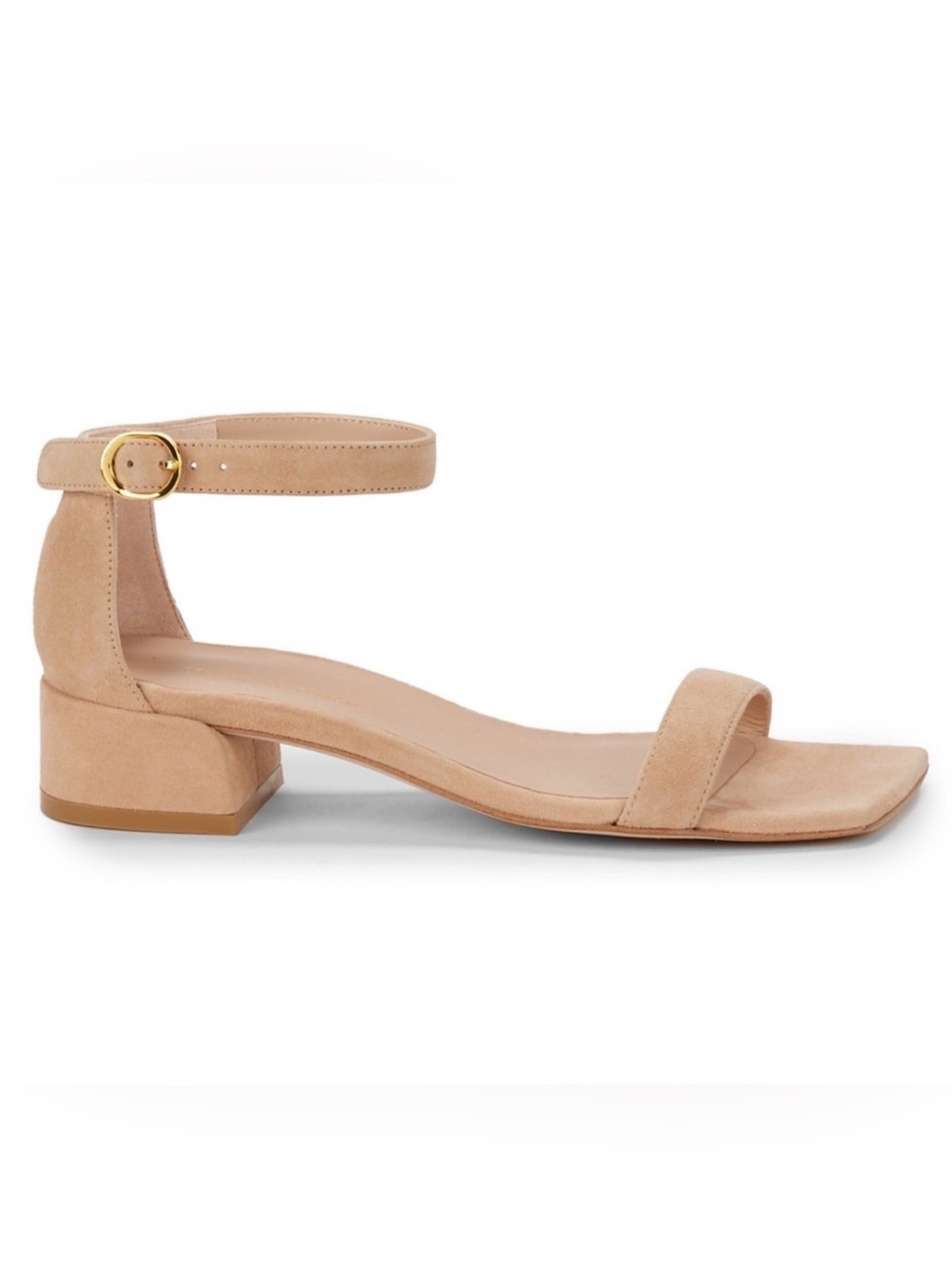 Stuart Weitzman Nudist June Block-Heel Sandals in Neutral Suede